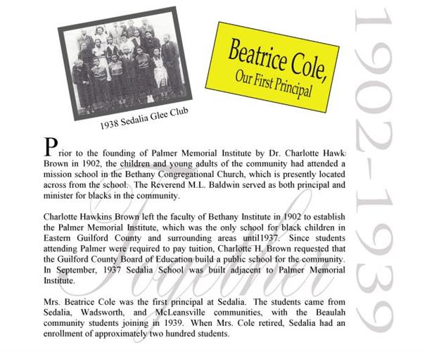 Brief History Of Sedalia Elementary School 